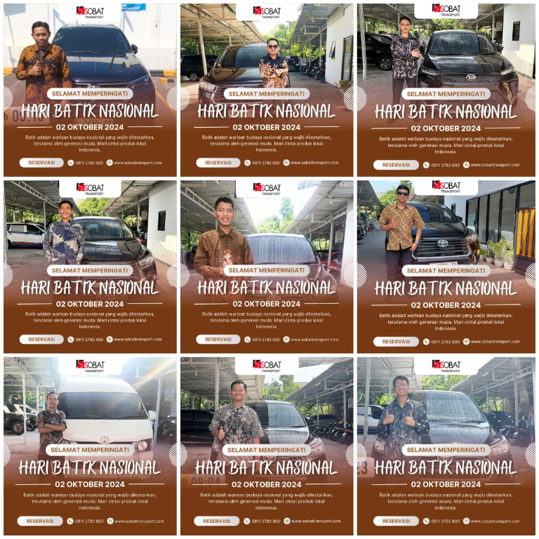 Dokumentasi tim Sobat Transport mengenakan batik pada perayaan 2 Oktober 2024